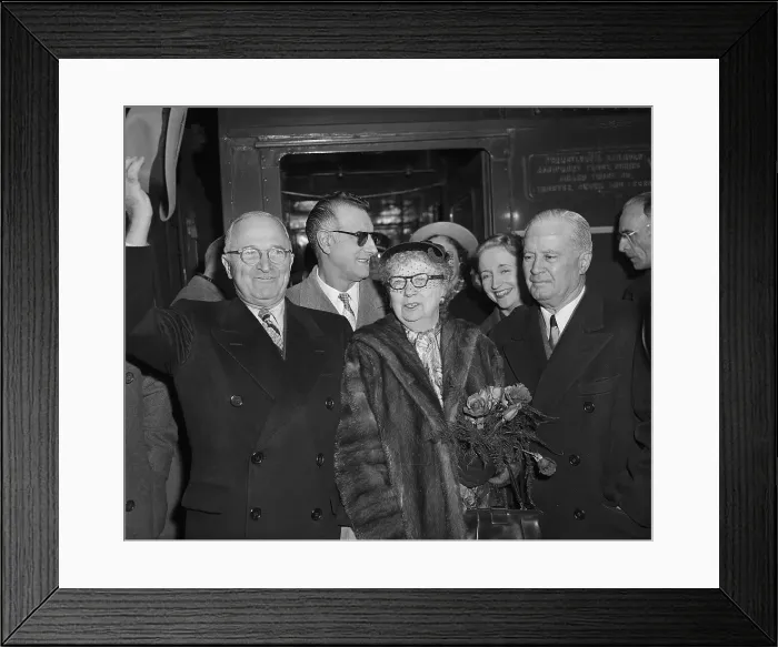 Framed Print : Harry Truman Waving His Hat Framed Print : Harry Truman Waving His Hat