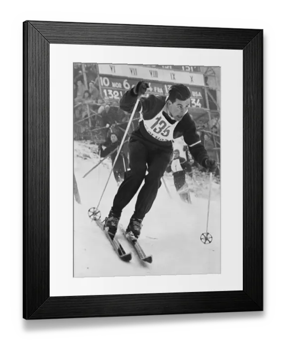 Framed Print : Man Skiing; Winter Olympics Framed Print : Man Skiing; Winter Olympics