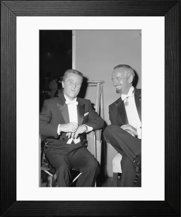 Framed Print : Actors George Gobel and David Niven in Tuxedos Framed Print : Actors George Gobel and David Niven in Tuxedos