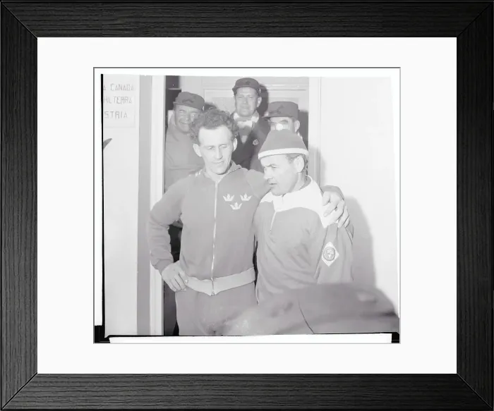 Framed Print : Sixten Jernberg Congratulating Veikko Hakulinen Framed Print : Sixten Jernberg Congratulating Veikko Hakulinen