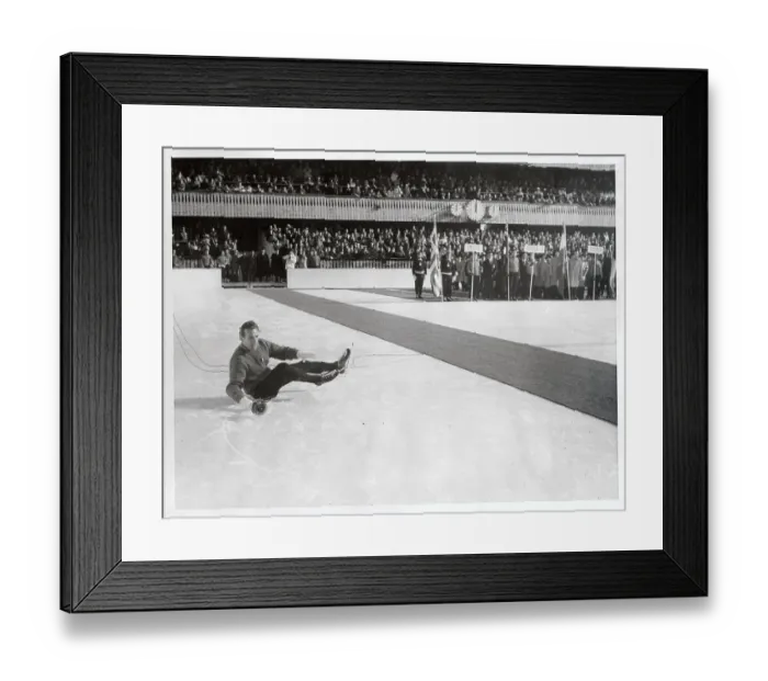 Framed Print : Olympic Italian Speed Skater Guido Caroli Fell While Carrying Torch Framed Print : Olympic Italian Speed Skater Guido Caroli Fell While Carrying Torch
