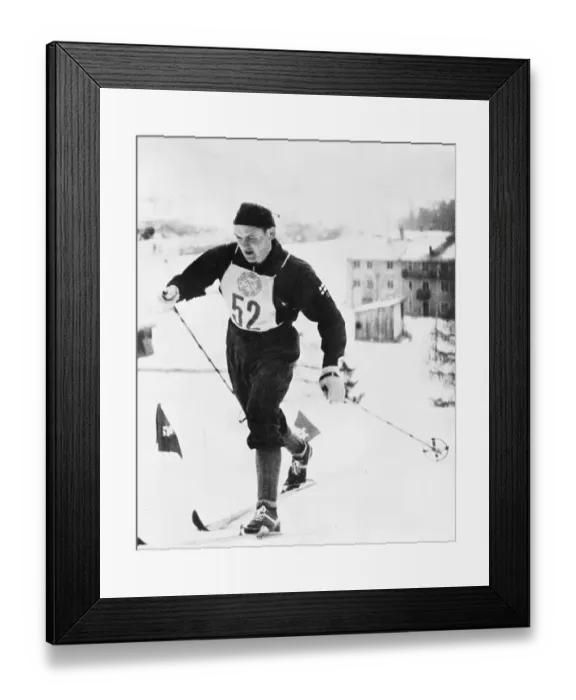 Framed Print : Veikko Hakulinen Winning Olympic Cross Country Event