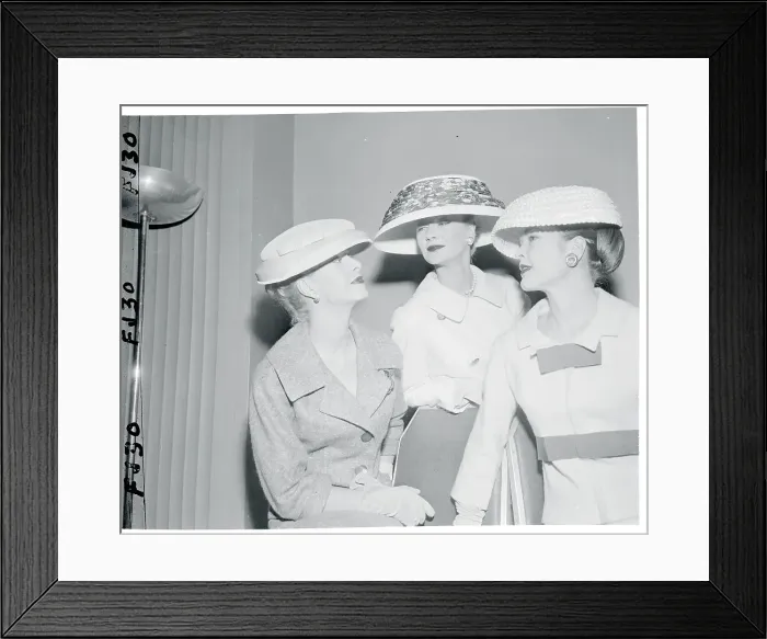 Framed Print : Portrait of Models with Hats Framed Print : Portrait of Models with Hats