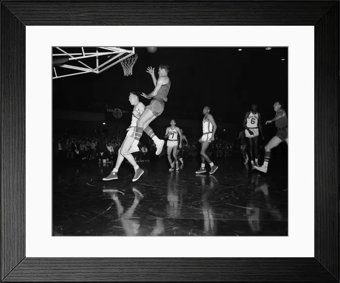 Framed Print : Knicks and Pistons in Basketball Game Framed Print : Knicks and Pistons in Basketball Game