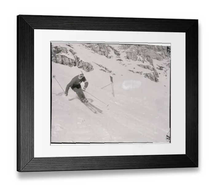 Framed Print : Madeleine Berthod Skiing Framed Print : Madeleine Berthod Skiing