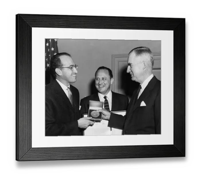 Framed Print : Jonas Salk Receiving Award Framed Print : Jonas Salk Receiving Award