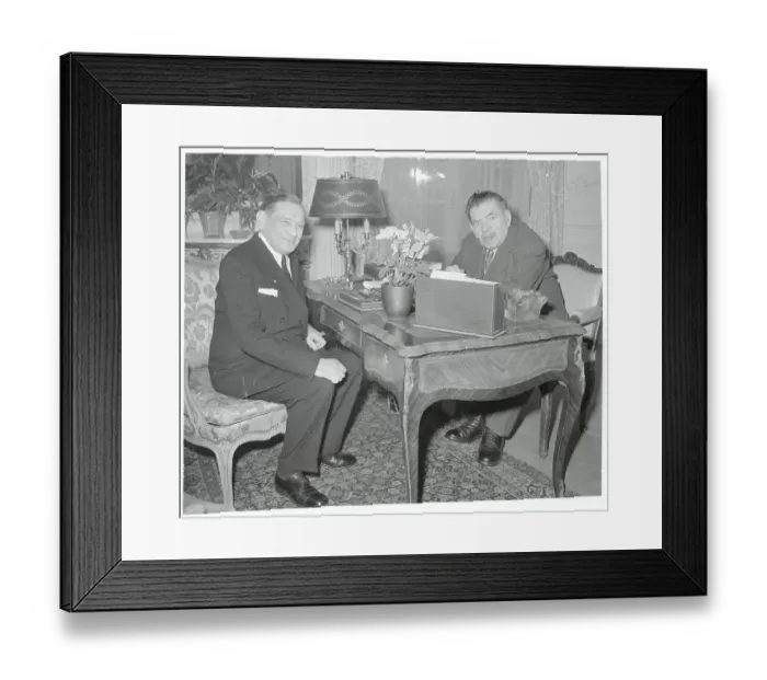 Framed Print : Portrait of Rene Coty with Edouard Herriot Framed Print : Portrait of Rene Coty with Edouard Herriot