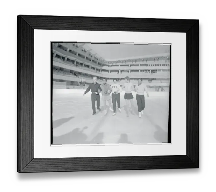 Framed Print : Olympians Practice on Skating Rink Framed Print : Olympians Practice on Skating Rink