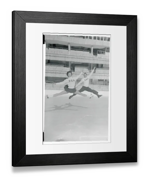 Framed Print : Carol Ann Ormaca and Robin Greiner Skating
