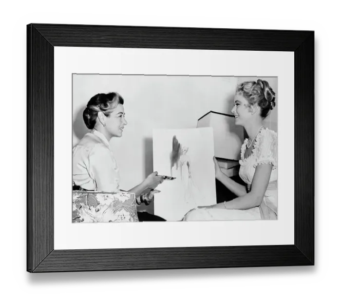 Framed Print : Grace Kelly Talking To Designer; Seated Framed Print : Grace Kelly Talking To Designer; Seated