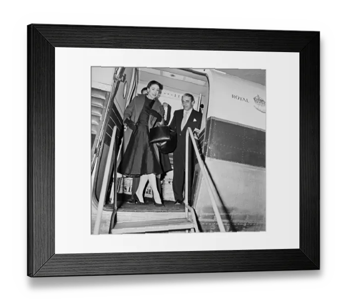 Framed Print : Margot Fonteyn Exiting from a Plane Framed Print : Margot Fonteyn Exiting from a Plane