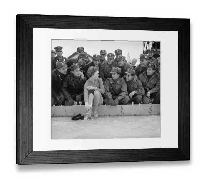 Framed Print : Soldiers Admiring Olympian Tenley Albright Framed Print : Soldiers Admiring Olympian Tenley Albright