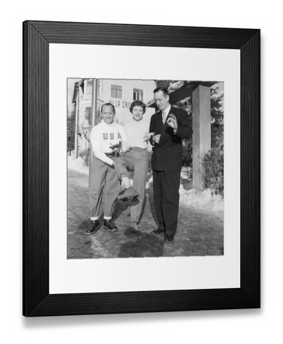 Framed Print : Tenley Albright Showing Off Her Injured Leg Framed Print : Tenley Albright Showing Off Her Injured Leg