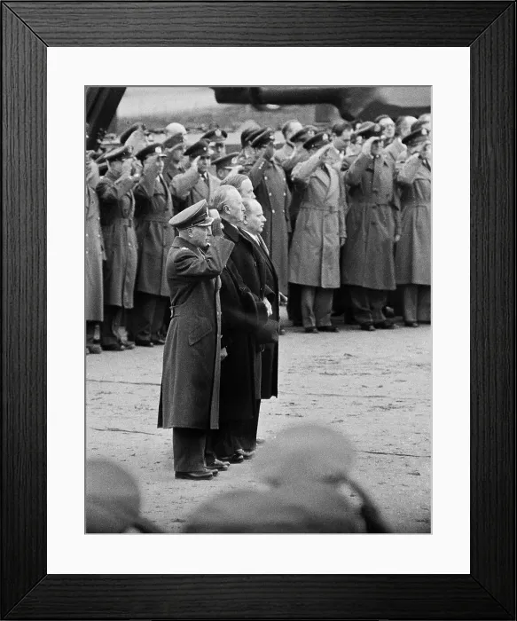 Framed Print : Soldiers Saluting Konrad Adenauer