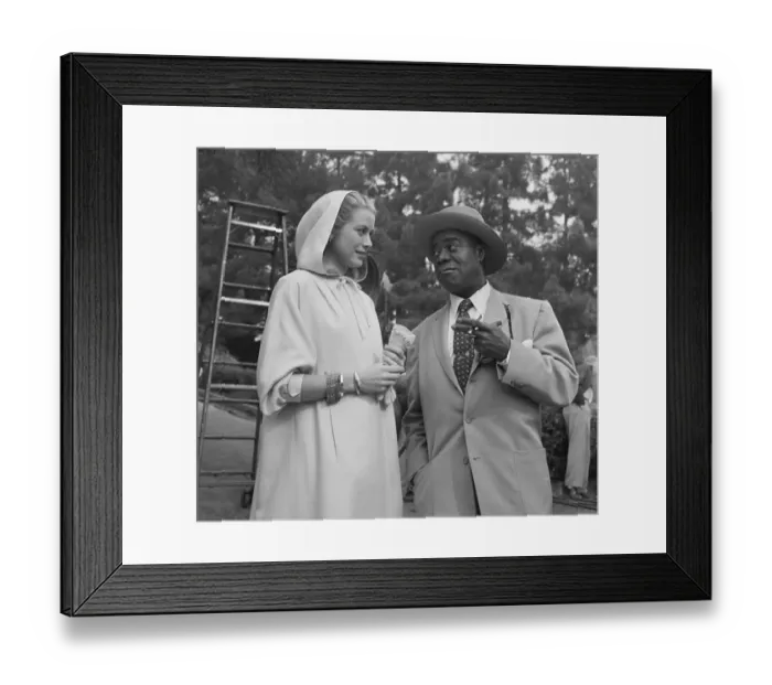 Framed Print : Grace Kelly Chats With Louis Armstrong Framed Print : Grace Kelly Chats With Louis Armstrong