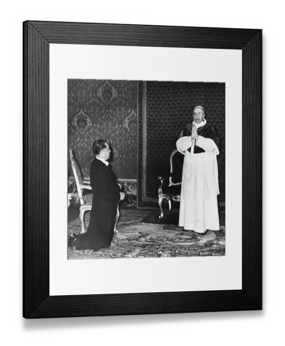 Framed Print : Brazilian Pres. Kneeling Before Pope Framed Print : Brazilian Pres. Kneeling Before Pope