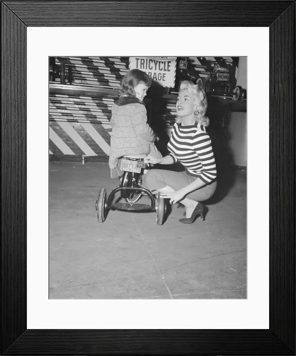 Framed Print : Jayne Mansfield Adjusting Her Daughter's License Plate Framed Print : Jayne Mansfield Adjusting Her Daughter's License Plate