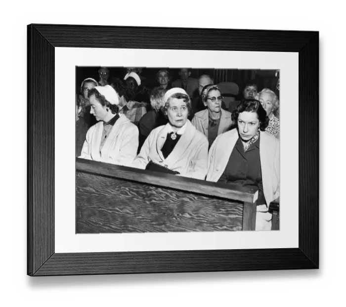 Framed Print : Abbott's Kin Attend Trial Framed Print : Abbott's Kin Attend Trial