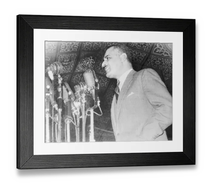 Framed Print : Portrait of Gamal Abdel Nasser Making Speech Framed Print : Portrait of Gamal Abdel Nasser Making Speech