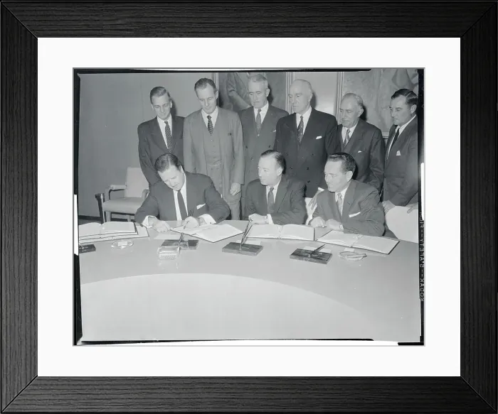 Framed Print : Henry Ford II Signing Agreement Framed Print : Henry Ford II Signing Agreement
