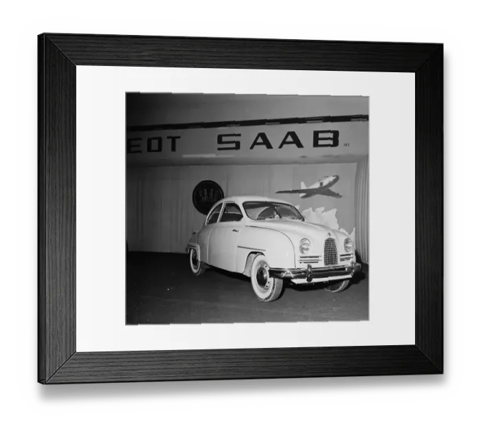 Framed Print : Saab Automobile on Display
