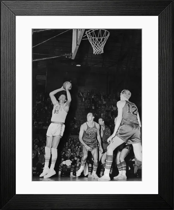 Framed Print : Basketball Player George Mikan Shooting During Game Framed Print : Basketball Player George Mikan Shooting During Game