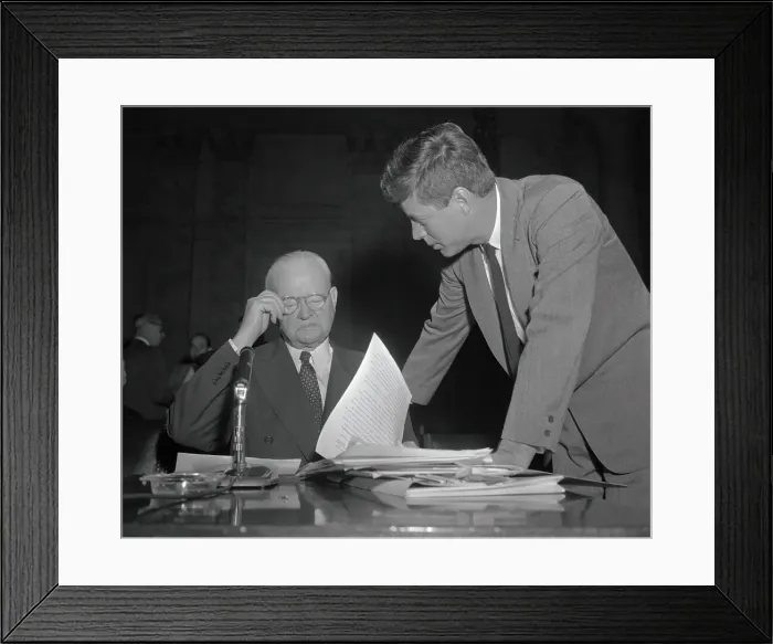 Framed Print : John F Kennedy Speaking with Herbert Hoover Framed Print : John F Kennedy Speaking with Herbert Hoover