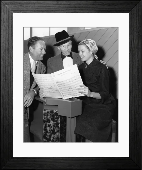 Framed Print : Grace Kelly and Frank Sinatra Reading Music Notes Framed Print : Grace Kelly and Frank Sinatra Reading Music Notes