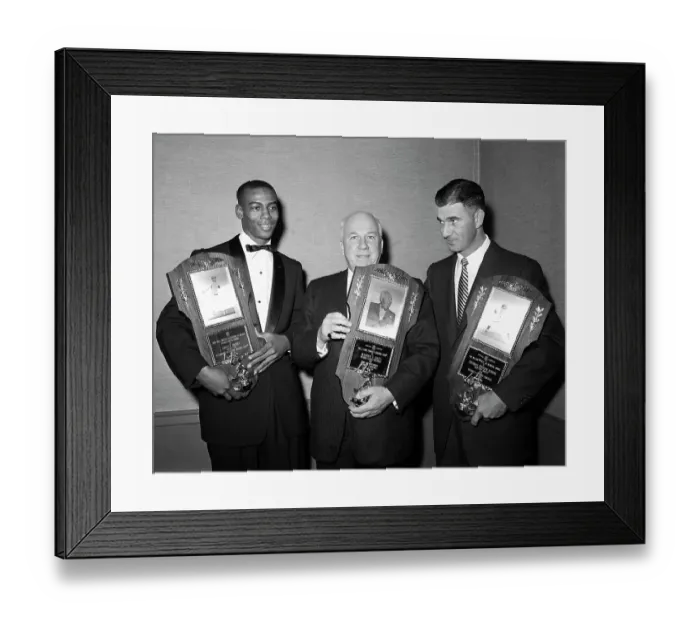 Framed Print : Professional Baseball Award Winners Holding Awards Framed Print : Professional Baseball Award Winners Holding Awards