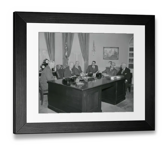 Framed Print : President Eisenhower Meeting with Members of His Cabinet
