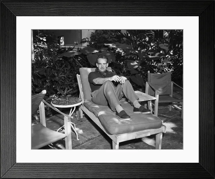 Framed Print : Prince Rainier Relaxing on Lounge Chair Framed Print : Prince Rainier Relaxing on Lounge Chair