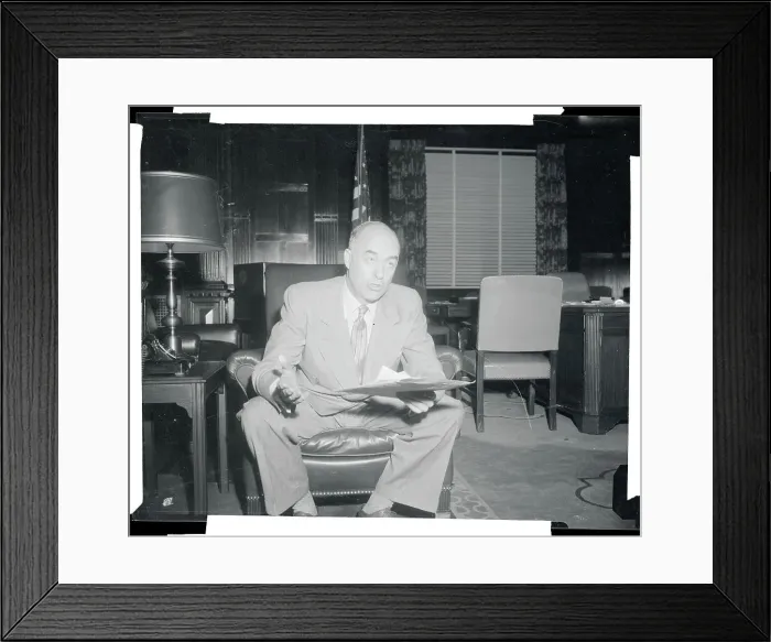 Framed Print : Portrait of Edmund F Mansure Refuting Charges
