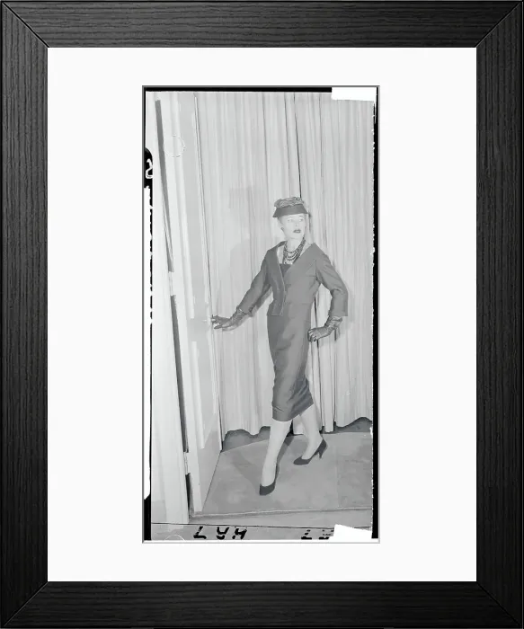 Framed Print : Woman Modeling a Suit Framed Print : Woman Modeling a Suit
