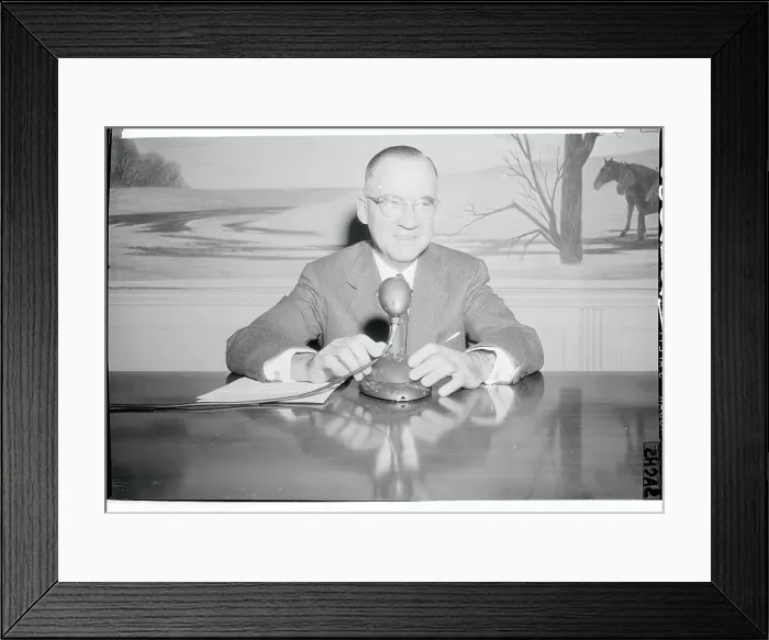 Framed Print : Marion B. Folsom Speaking at Press Conference Framed Print : Marion B. Folsom Speaking at Press Conference