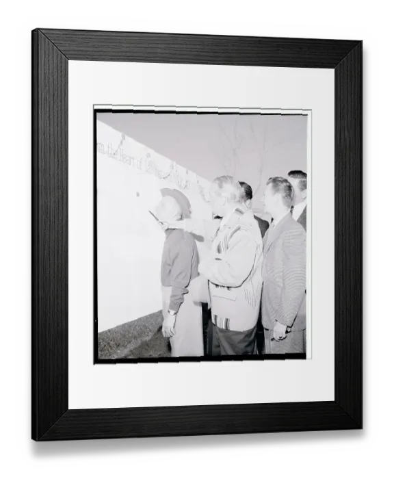 Framed Print : Maurice Chevalier Tracing Jimmy Durnate's Profile Onto a Card Framed Print : Maurice Chevalier Tracing Jimmy Durnate's Profile Onto a Card