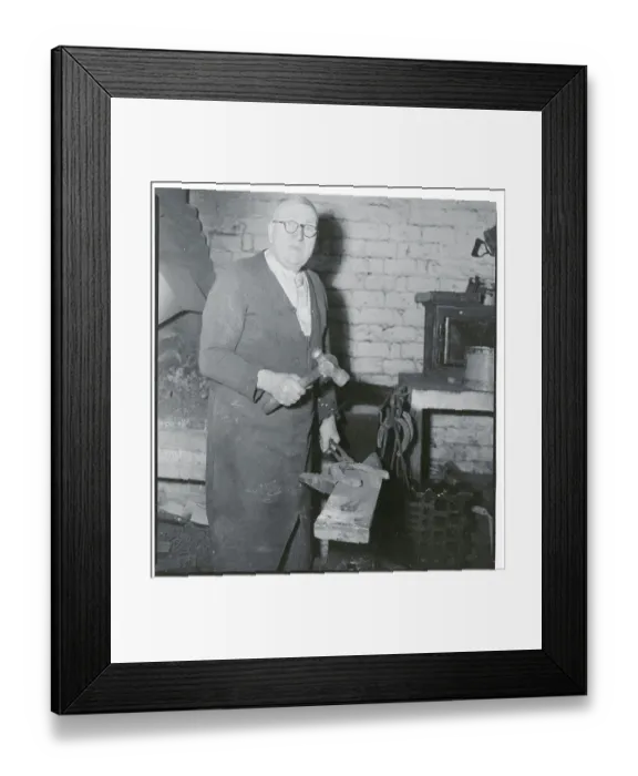 Framed Print : Blacksmith Pounding Making Shoes Framed Print : Blacksmith Pounding Making Shoes