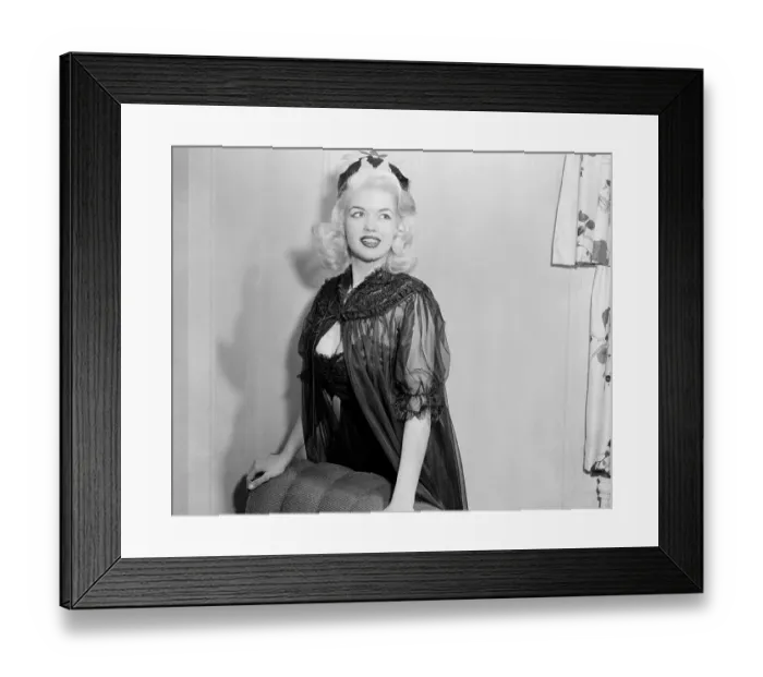 Framed Print : Jayne Mansfield Wearing a Negligee Framed Print : Jayne Mansfield Wearing a Negligee