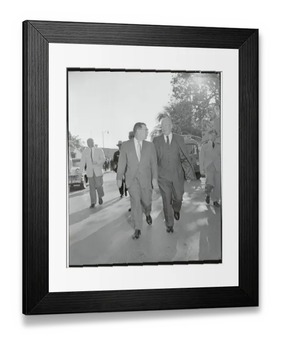 Framed Print : Dwight Eisenhower Walking with James Hagerty Framed Print : Dwight Eisenhower Walking with James Hagerty