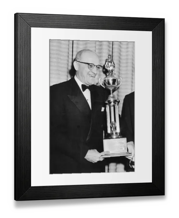 Framed Print : George Halas Holding Trophy Framed Print : George Halas Holding Trophy