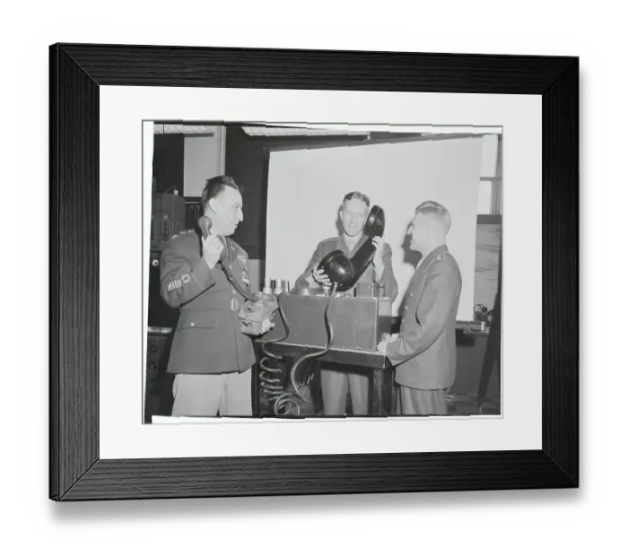Framed Print : Officers on the Phone Framed Print : Officers on the Phone