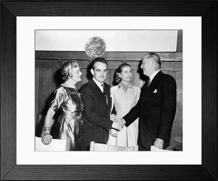 Framed Print : John B. Kelly, Sr. Congratulating Grace and Prince Ranier III Framed Print : John B. Kelly, Sr. Congratulating Grace and Prince Ranier III