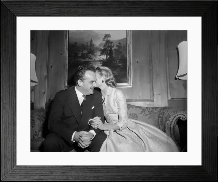 Framed Print : Grace Kelly Kissing Prince Rainier III Framed Print : Grace Kelly Kissing Prince Rainier III