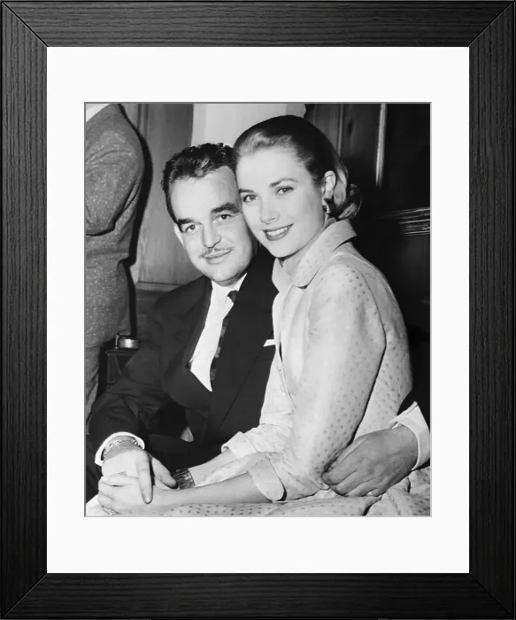 Framed Print : Prince Rainier and Grace Kelly at Engagement Announcement Framed Print : Prince Rainier and Grace Kelly at Engagement Announcement
