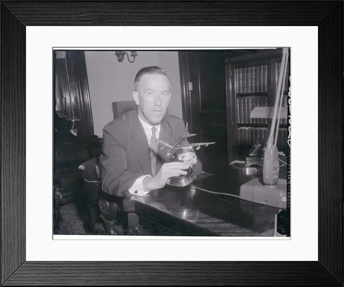 Framed Print : Henry M. Jackson Holding Model of Plane Framed Print : Henry M. Jackson Holding Model of Plane