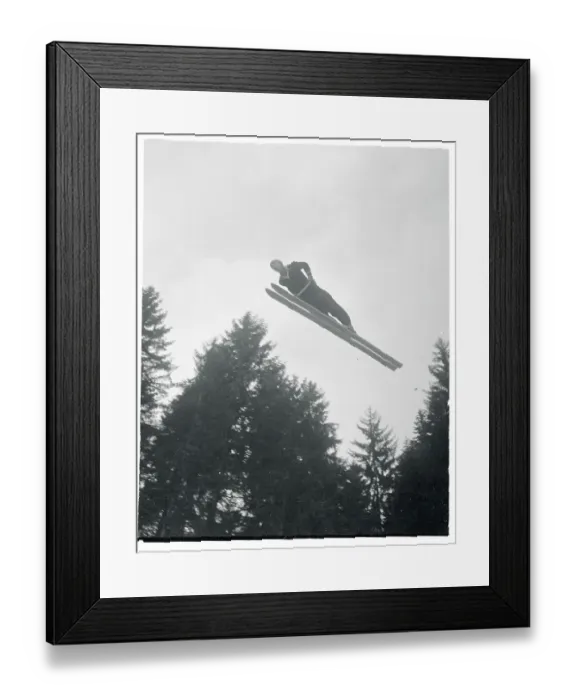 Framed Print : Horst Lasser Performing a Ski Jump Framed Print : Horst Lasser Performing a Ski Jump