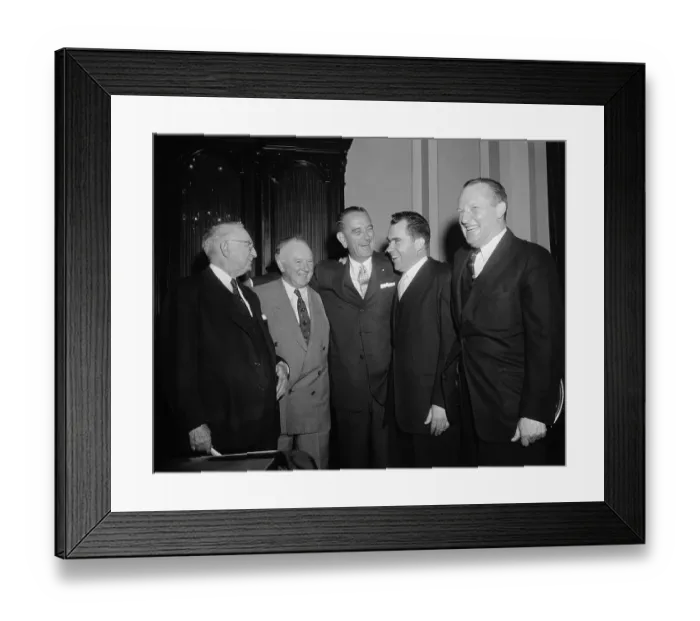 Framed Print : Richard Nixon and Lyndon Johnson with Senators Framed Print : Richard Nixon and Lyndon Johnson with Senators