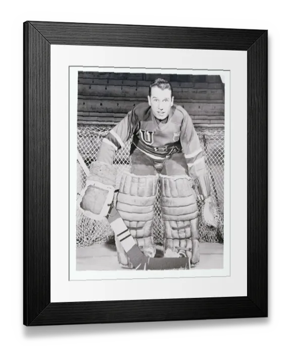 Framed Print : Portrait of Don Rigazio Wearing Hockey Gear Framed Print : Portrait of Don Rigazio Wearing Hockey Gear