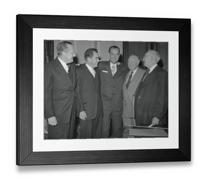 Framed Print : Richard Nixon and Lyndon Johnson with Senators Framed Print : Richard Nixon and Lyndon Johnson with Senators