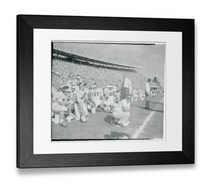Framed Print : Bud Wilkinson Speaking to Players Framed Print : Bud Wilkinson Speaking to Players