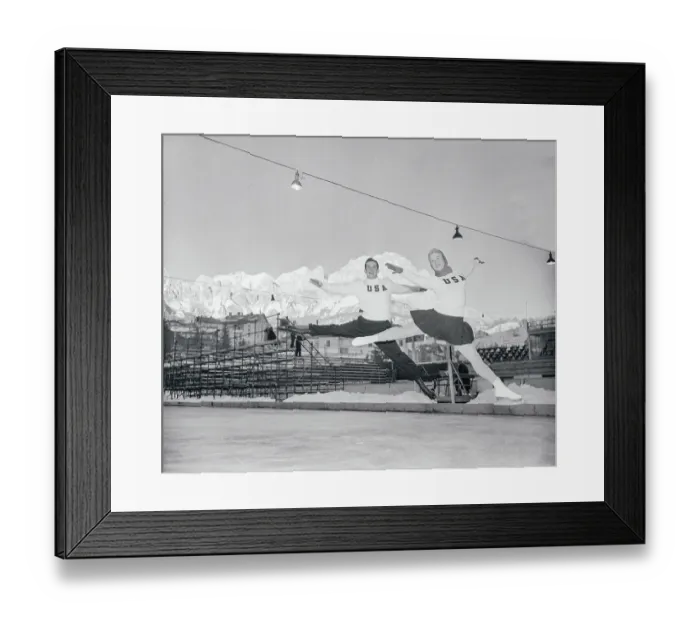 Framed Print : Lucille Ash and Sully Kothman Practicing Skating Routine Framed Print : Lucille Ash and Sully Kothman Practicing Skating Routine